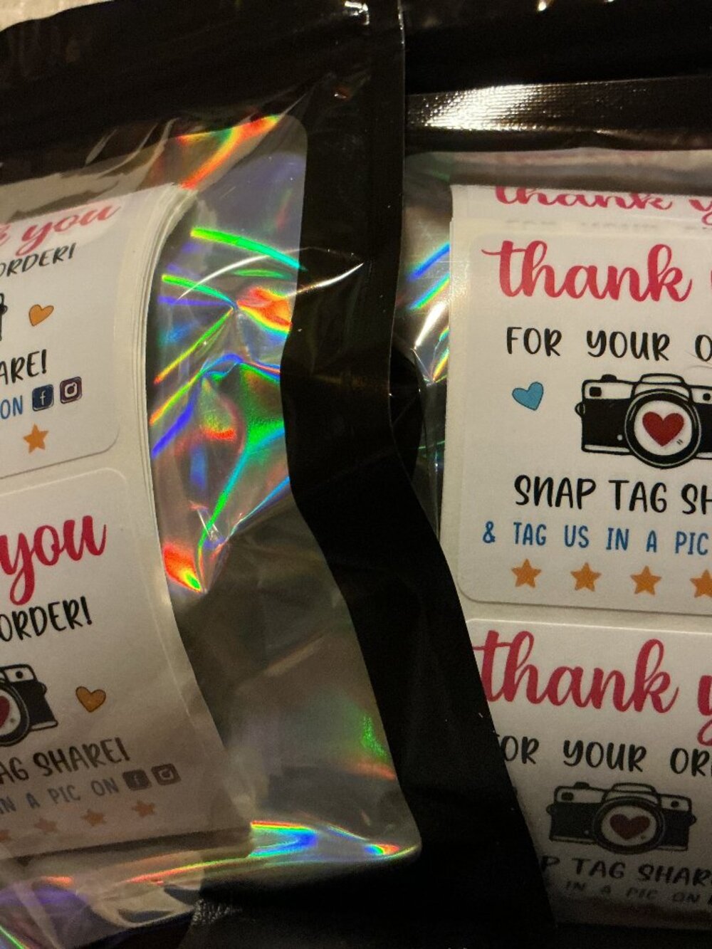 ★ Camera Thank You for Your Order Stickers | Snap Tag Share | 50 Stickers